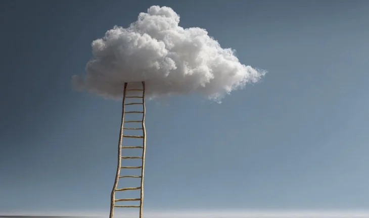 a ladder into clouds 