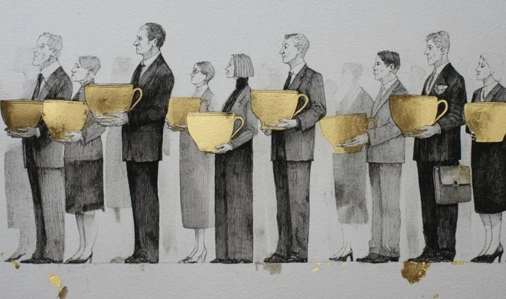 people holding golden cups 