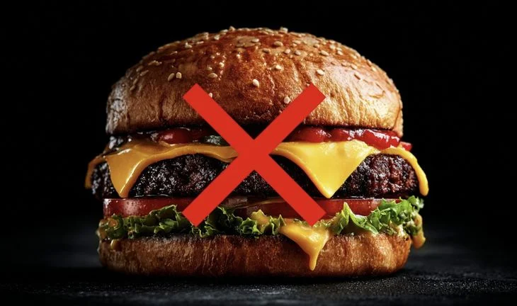 a burger with a cross on it