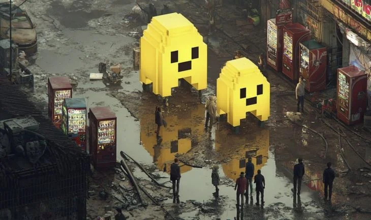 pacman characters in a bleak world